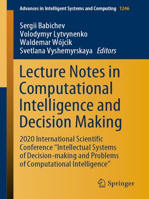 cover image of Lecture Notes in Computational Intelligence and Decision Making